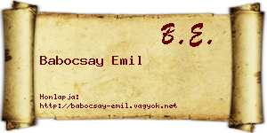 Babocsay Emil névjegykártya