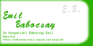 emil babocsay business card